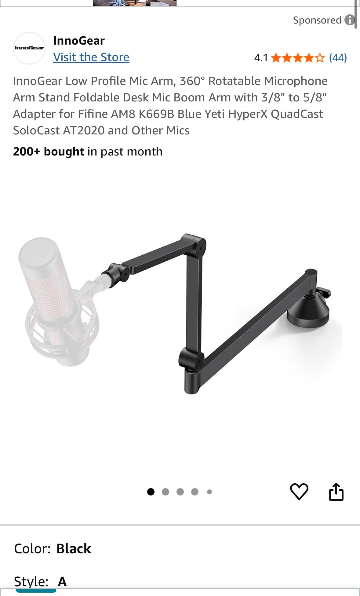 Inogear Low Profile Mic Arm