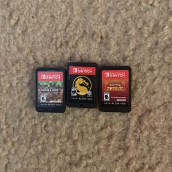 nintendo games pokémon scarlet, mortal combat, and minecraft