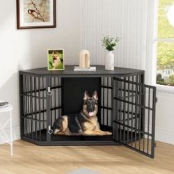 52 Inch Dog Crate Furniture Corner Wooden Dog Kennel New