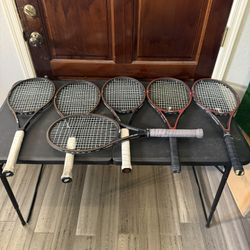 LOT OF 6 WILSON PRO STAFF MIDSIZE & JACK KRAMER TENNIS RAQUETS RACKETS 