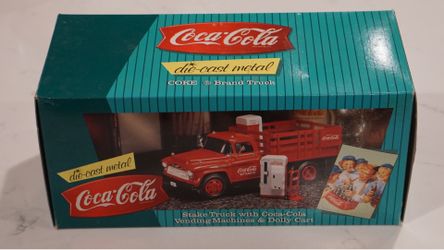 Coca‑Cola Die‑Cast Metal Truck Set – Stake Truck & Accessories