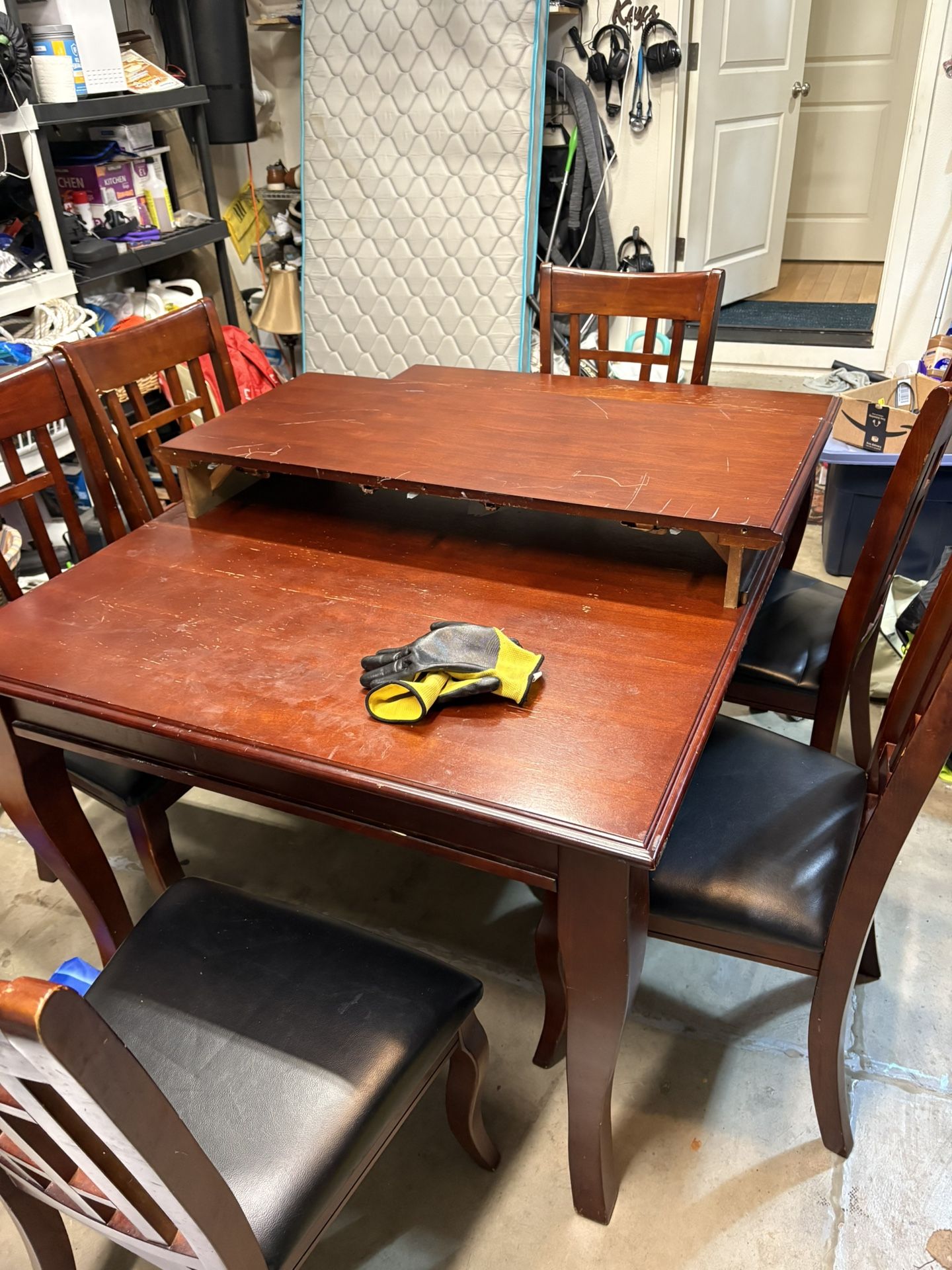 Wooden Dining table 6 Chairs With Extension