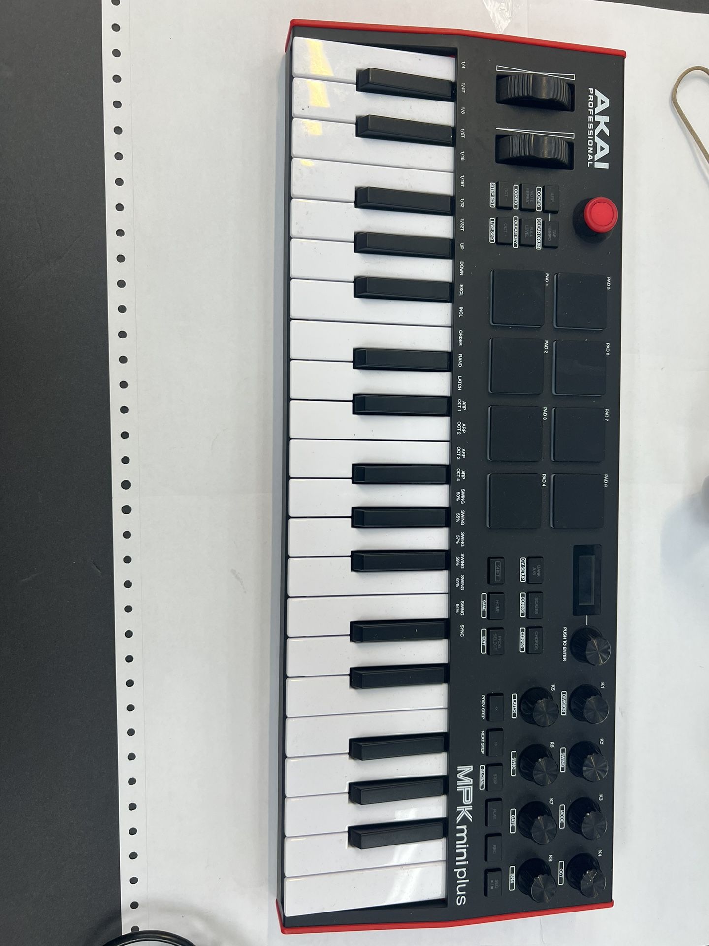 Akai Professional MPK Mini Plus - USB MIDI Keyboard Controller with 37 Mini Keys, 8 MPC Pads, Sequencer, MIDI/CV/Gate I/O, Music Production