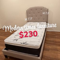 Twin Bed Frame Plus Mattress / Brand New In Box 