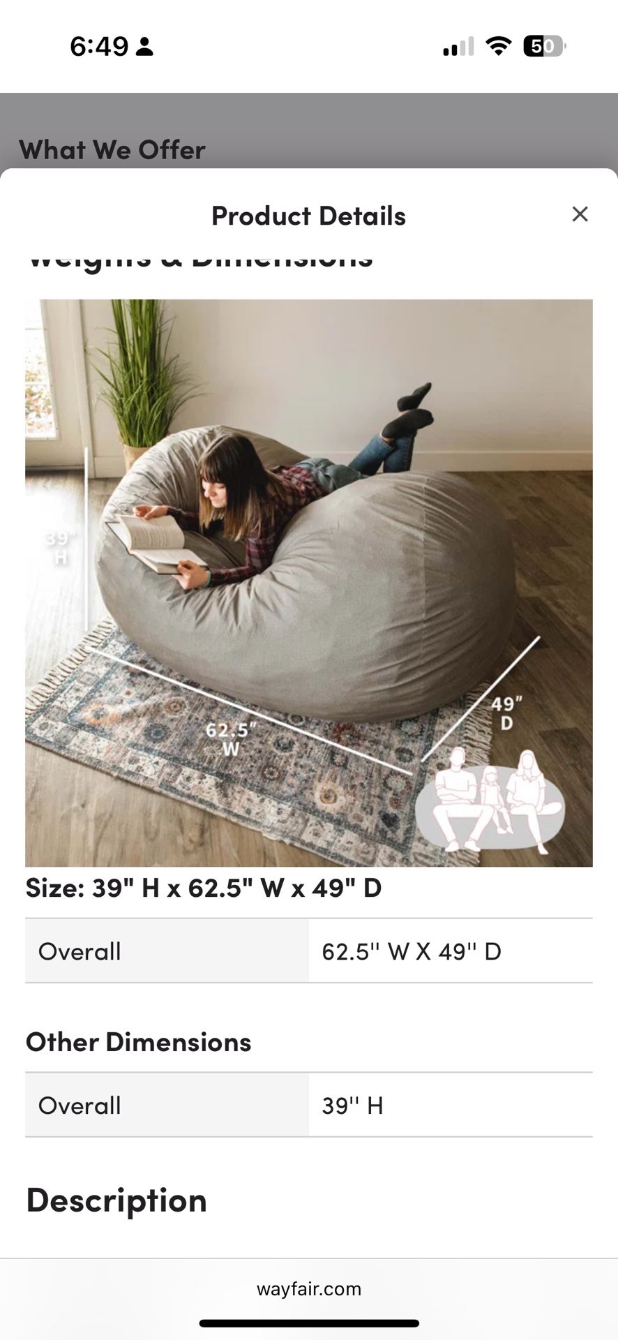 Big Joe Giant Bean Bag Sofa