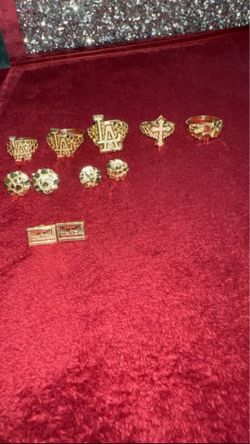 Gold nugget earrings and rings la