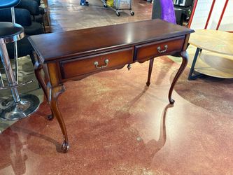 BOMBAY Queen Anne Mahogany 2 Drawer Console Table