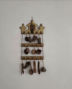 Vintage Mini Copper Kitchen Wall Hanging Decor – Handmade Middle Eastern Style – 1 Ft