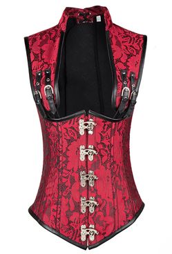 Red And Black Lace Corset Available In Plus Sizes