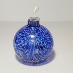 Glass Cobalt Blue Oil Lamp