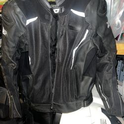 Motorcycle Leather Jacket w/ CE 2 Armor