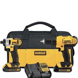 DEWALT 20V MAX Cordless Drill and Impact Driver, Power Tool Combo Kit with 2 Batteries and Charger (DCK240C2)