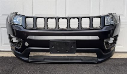 GRAY 2017 2018 2019 2020 2021 JEEP COMPASS FRONT BUMPER LEFT HEADLIGHT RIGHT