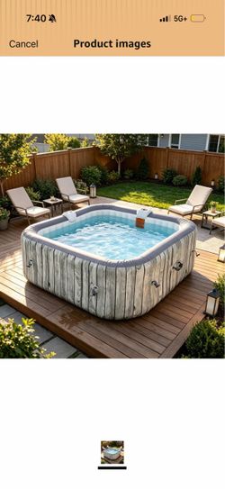 Inflatable Hot Tub with Soothing Air Jets, Outdoor Blow Up Hot Tub