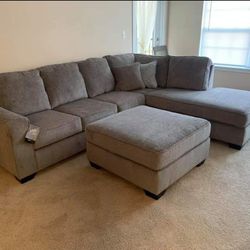 🍄 Altari 2 Pieces Sectional With Chaise | Sectional-Gray | Sofa | Loveseat | Couch | Sofa | Sleeper| Living Room Furniture| Garden Furniture | Patio 