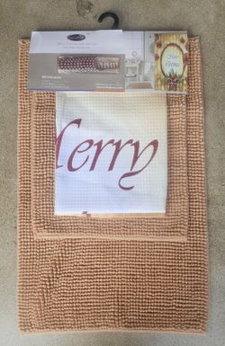 15 PIECES CHENILLE  BATH MAT SET 