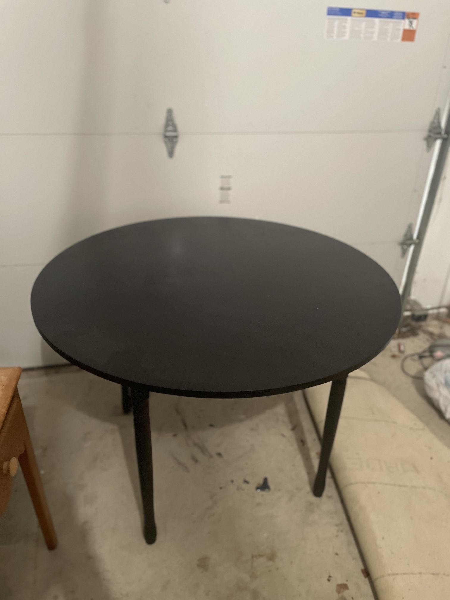 Black Wooden Dining Room Table - 42 Inches 