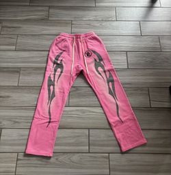 Hell Star Flame Sweat Pants Pink/Black