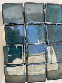 12 Pcs Dark  Green Glass  Ceramic Tiles Per Sheet available 21 Sheet Glassy Finish / Total 252 Pcs  Each pack Of 12 Tiles Cover 1.33 SQ 