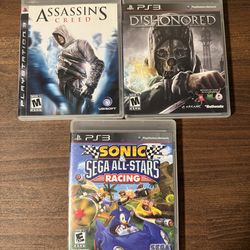 PS3 Games PlayStation 3 Dishonered Sonic Racing Assassins Creed
