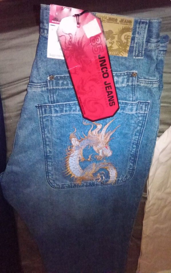 JNCO Jeans Red Dragon Y2K Wide Leg Baggy Skater Vtg 90s