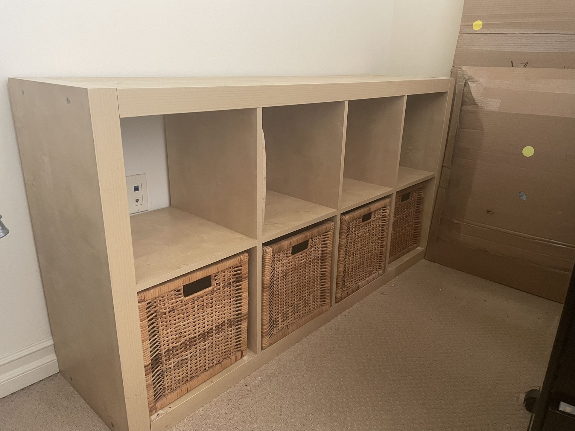 Ikea Malm Bookcase With Baskets 59x15.5x31