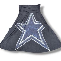 Dallas Cowboys Skirt Size Large 27" Waist By Cowboys Her Style A-Line Skirt Graphic Print Star Women's Skirt Measurements In Description 