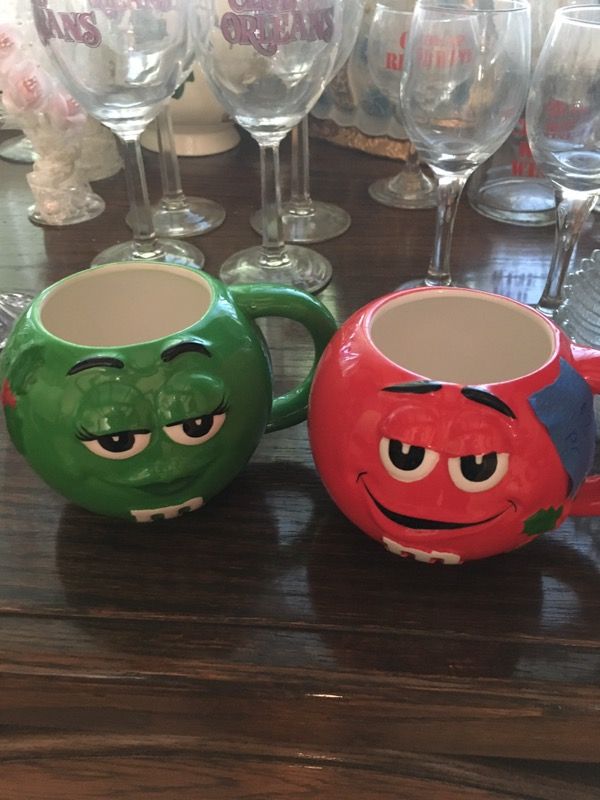 Cute M&M collectible glasses