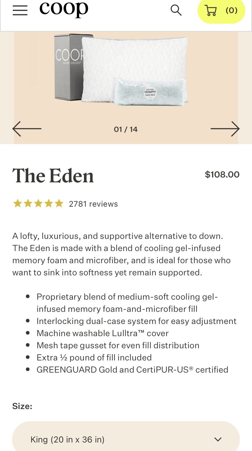 Eden Coop Pillows (new)