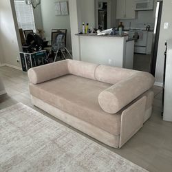 Like New Rove Concepts Sleeper Couch Boneless Sofa In Dune Color