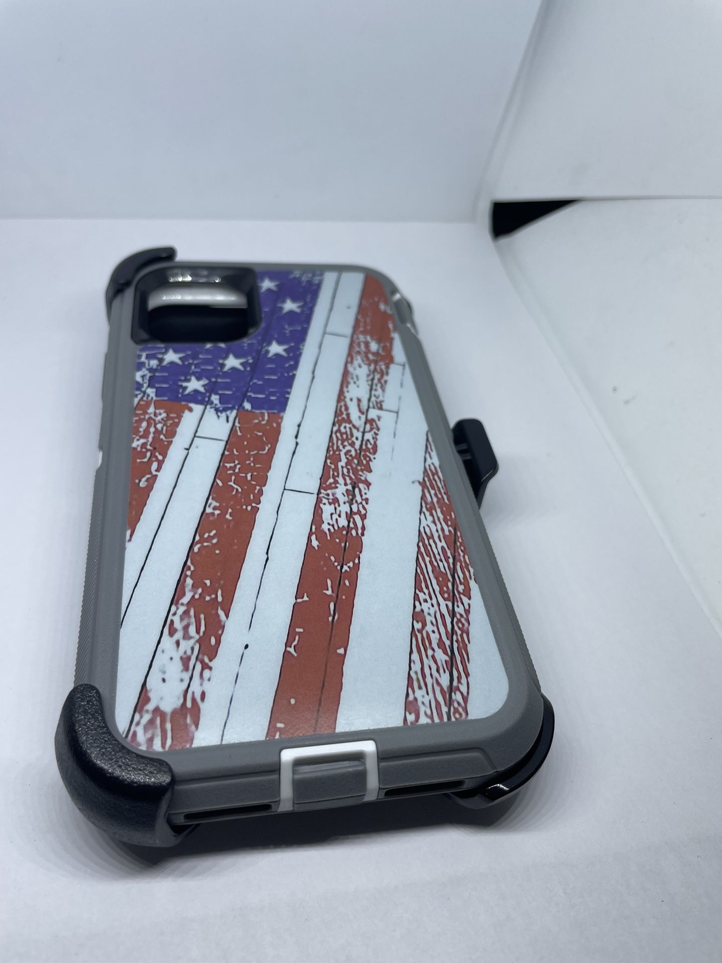 For iPhone 11 USA Flag Camouflage Case With Belt Clíp Case Holster