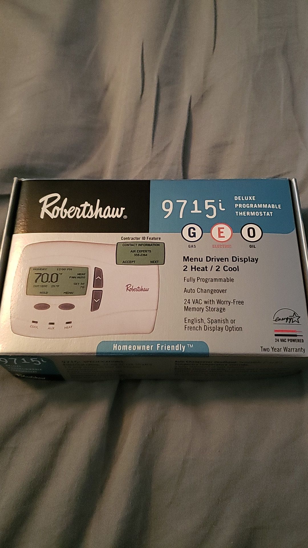 Robertshaw programmable thermostat