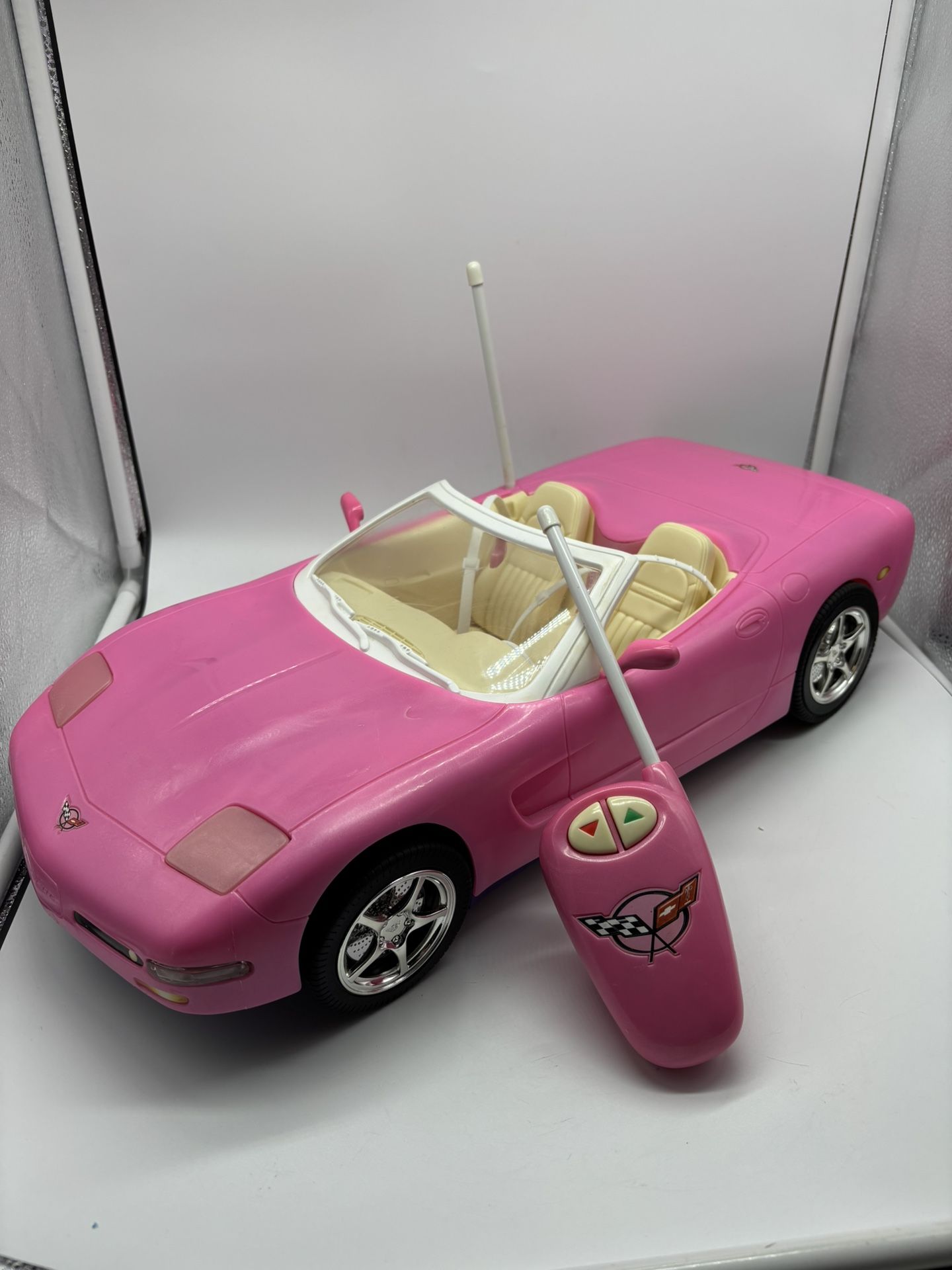 Vintage Barbie 2001 Pink R/C Corvette with Remote Control by Mattel Tested Works