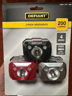 Defiant 3-Pack Headlights 200 Lumens