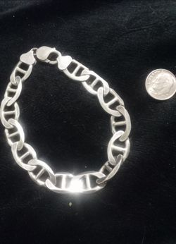 8 inch 925 silver anchor link chain bracelet