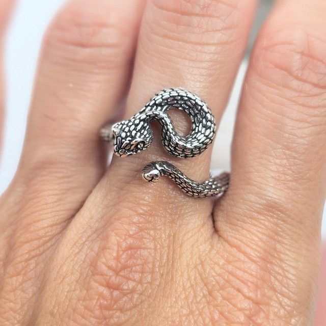 925 sterling silver women's lady's men's snake cuff ring Gift