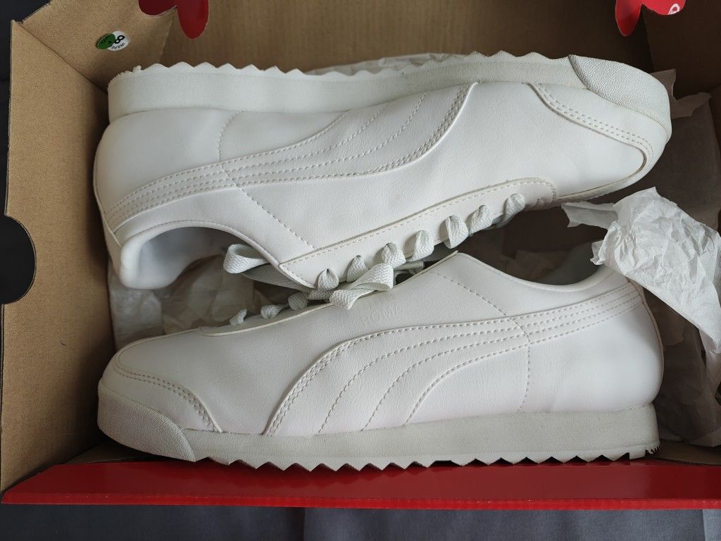 All White Puma Sneakers