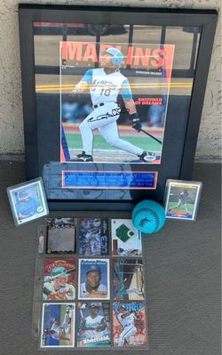 Gary Sheffield Signed Marlins PSA/DNA Framed Auto + Rookie Cards & Memorabilia Lot