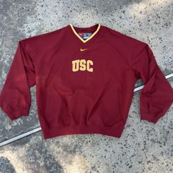 Nike Team USC Center Swoosh Pullover Windbreaker, Size L, Performance Activewear 