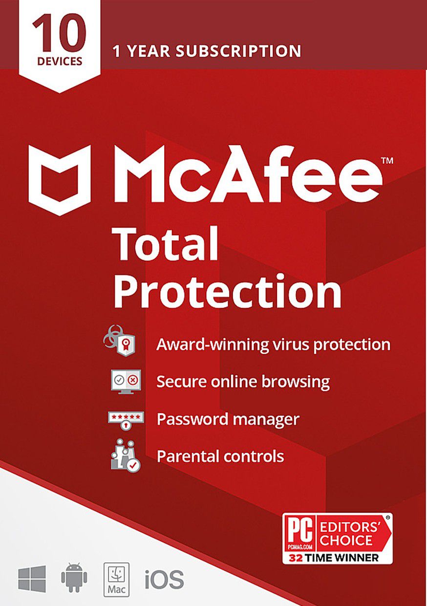 McAfee Total Protection 10 Devices 1 Year 