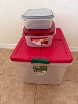 Group of 3 plastic storage containers