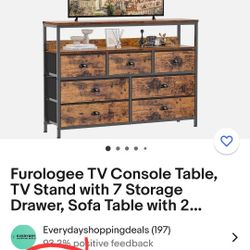 TV Console Table, TV Stand with 7 Storage Drawer, Sofa Table with 2-Tier Shelves, brand new $80

Cajonera/mueble de tv nuevo $80