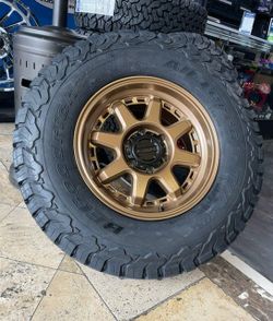 ON SALE NEW RACELINE 17" 5X127 5X139.7 6X135 BRONZE WHEELS & 2857017 BF GOODRICH KO2 TIRES ( WE FINANCE)