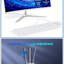 All-in-One Desktop Computer 23.8 Inch Curved Display Core i7 7700HQ(up to 3.8Ghz) All in one PC 16GB RAM 512GB SSD Dual-Band WiFi Bluetooth 5.0 Comple