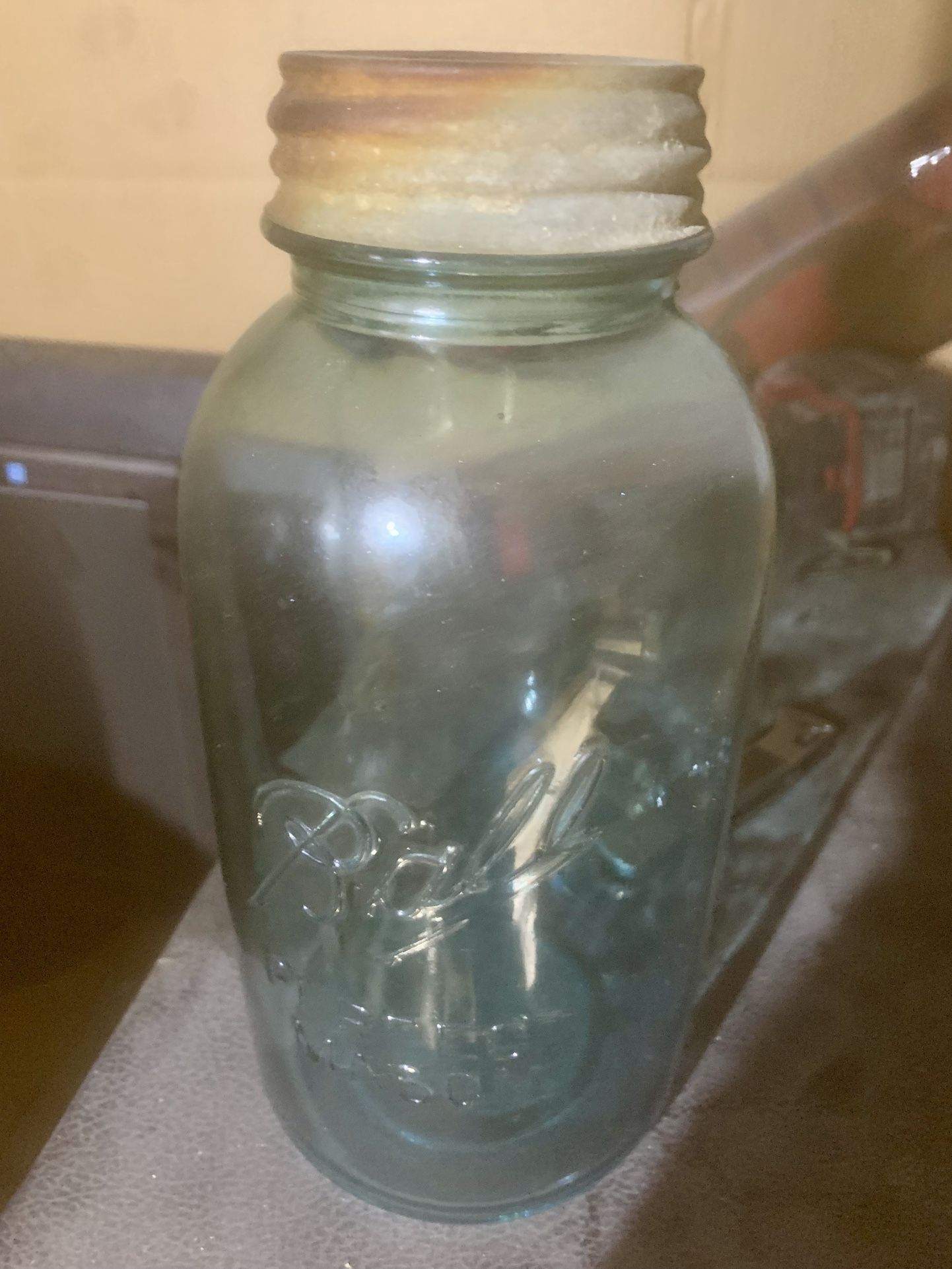 Vintage Large Green Jar
