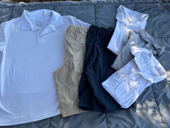 School Uniform Polos and Shorts size 9/10 6pcs