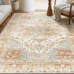9x12 Area Rug Indoor Non-Slip  Large Carpet Thin Soft Washable Living Room Bedroom