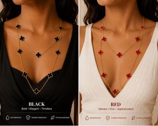 Four-Leaf Clover Long Chain Necklace