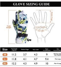 Ski Gloves, Waterproof Snow Gloves -30℉