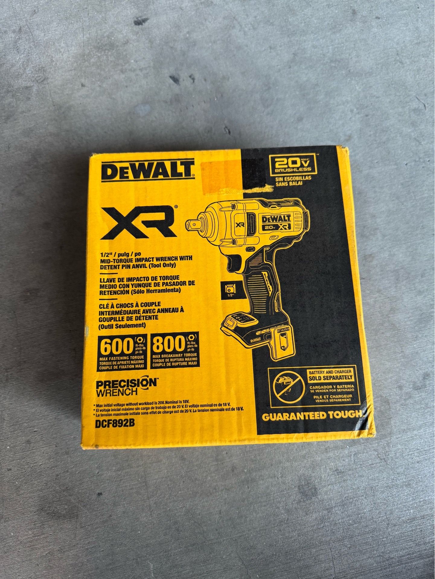 Dewalt impact 1/2. Tool only